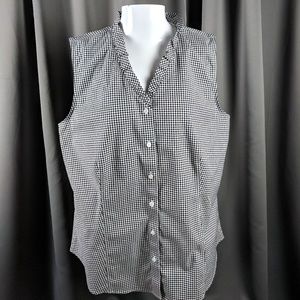 Talbots checked sleeveless blouse